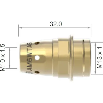 Příslušenství ke svářečce ARC TORCHOLOGY Mezikus ARC M6W - M10/M13/32 mosaz AM6WTAB-45