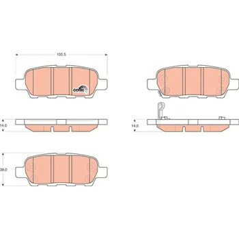 Brzdová destička Sada brzdových destiček, kotoučová brzda TRW GDB3294