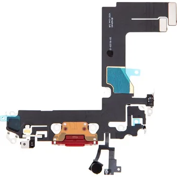 Napájecí a datový konektor s flex kabelem + mikrofony pro Apple iPhone 13 mini - červený - kvalita A+