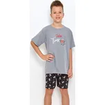 Taro pyžamo chlapecké 2897 Relax - šedá, 116 (Chlapecké pyžamo s krátkým rukávem Taro)