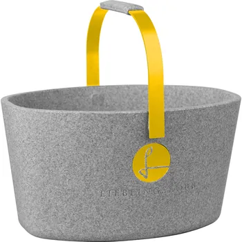 Nákupní košík Milovaný košík šedý se zlatou - LIEBLINGSKORB Basic silver grey gold