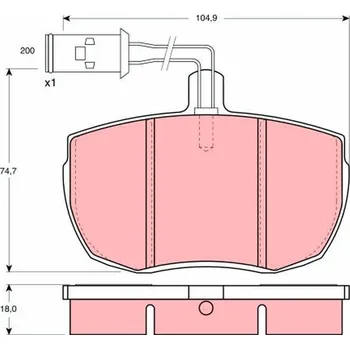 Brzdová destička Sada brzdových destiček, kotoučová brzda TRW GDB789