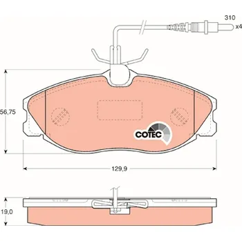 Brzdová destička Sada brzdových destiček, kotoučová brzda TRW GDB1194