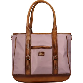 Dámská látková taška s kapsou na přední straně Elda, světle fialová