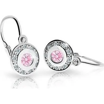 Náušnice Cutie Kids Jewellery c2400-10-20-x-2 Dětské náušnice z bílého zlata na brizuru Cutie C2400 Pink – zlatý šperk ryzosti 585/1000 v Dárkovém balení s Certifikátem GBEWR-00090