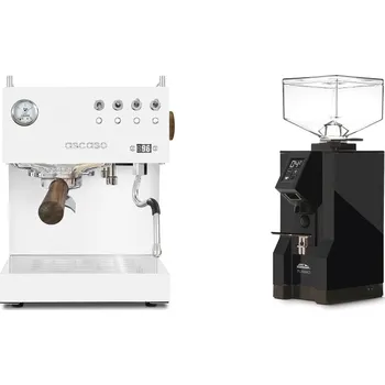 Kávovar Ascaso Steel DUO PID, White&Wood + Eureka Mignon Turbo, BL black