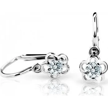 Náušnice Cutie Kids Jewellery c1945-10-10-x-2 Dětské náušnice na brizuru Cutie kytičky C1945 - bílé zlato – zlatý šperk ryzosti 585/1000 v Dárkovém balení s Certifikátem GBEWB-00069