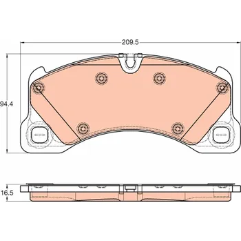 Brzdová destička Sada brzdových destiček, kotoučová brzda TRW GDB1969