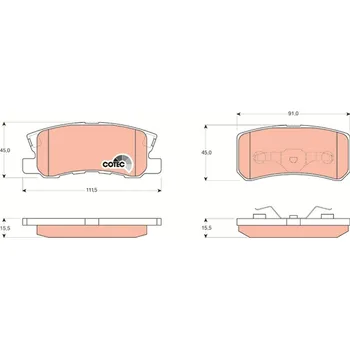 Brzdová destička Sada brzdových destiček, kotoučová brzda TRW GDB3247
