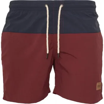 Pánské plavky Pánské koupací kraťasy Urban Classics Block Swim Shorts - nvy/burgundy L