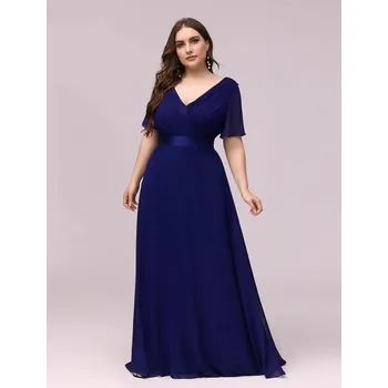 Dámské šaty Ever Pretty večerní a společenské šaty EP09890-3 Královská modrá 4XL