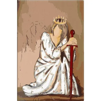 Dětské zboží Malování podle čísel - Královna s mečem - 40x60 cm, bez dřevěného rámu - CZ výroba