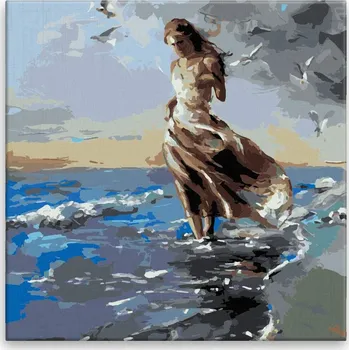 Malování podle čísel - Brouzdání v moři - 40x40 cm, bez dřevěného rámu - CZ výroba