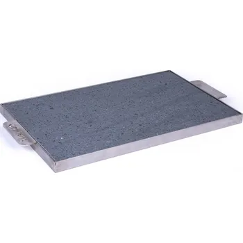 Příslušenství pro gril Grilovací lávový kámen 50x30x2cm v nerezovém rámu (Grilovací lávový kámen 50x30x2cm (původ: Itálie) + nerezový rám s úchopy)