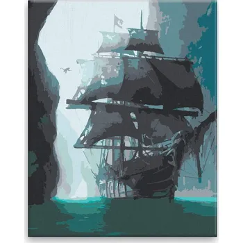 Malování podle čísel - Loď duchů - 40x50 cm, bez dřevěného rámu - CZ výroba