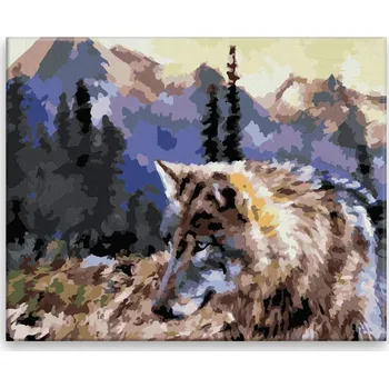 Malování podle čísel - Vlčí instinkt - 50x40 cm, bez dřevěného rámu - CZ výroba