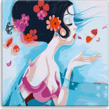 Malování podle čísel - Barevný polibek - 40x40 cm, bez dřevěného rámu - CZ výroba