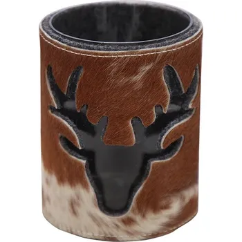 Svícen Svícen Jelen z hovězí kůže 15cm - 11,5*11,5*15,5cm