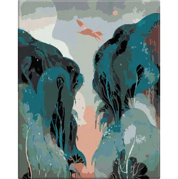 Malování podle čísel - Pohled na krajinu - 40x50 cm, bez dřevěného rámu - CZ výroba