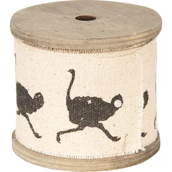 Stuha Dekorativní látková stuha s pštrosy - Ø 5/3 m