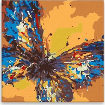 Malování podle čísel - Pestrobarevný motýl - 40x40 cm, bez dřevěného rámu - CZ výroba