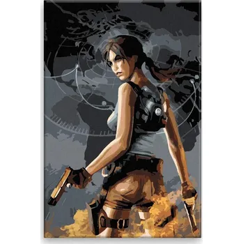 Dětské zboží Malování podle čísel - Lara Croft 03 - 40x60 cm, bez dřevěného rámu - CZ výroba