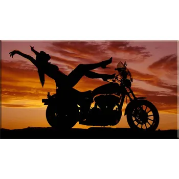 Obraz Malvis ® Sexy žena na motorce Velikost (šířka x výška): obdélník - 50x30 cm