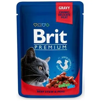 Volný čas Brit Premium Cat kapsa with Beef Stew & Peas 100g