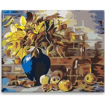 Malování podle čísel - Podzimní váza - 50x40 cm, bez dřevěného rámu - CZ výroba