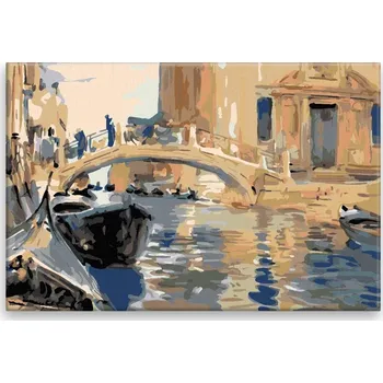 Dětské zboží Malování podle čísel - Most v Benátkách - 60x40 cm, bez dřevěného rámu - CZ výroba