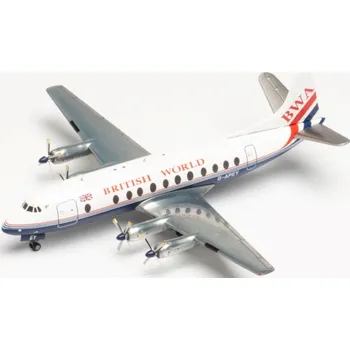 Modelářství Herpa - Vickers Viscount 800, společnost British World Airlines - 25th anniversary last Viscount passenger flight, Velká Británie, 1/200