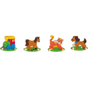 Dřevěná hračka Woody Dvouvěšák "Mašinka", 4 druhy