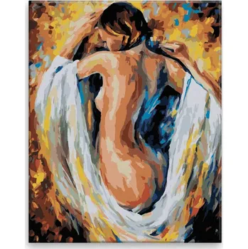 Malování podle čísel - Odhalená - 40x50 cm, bez dřevěného rámu - CZ výroba