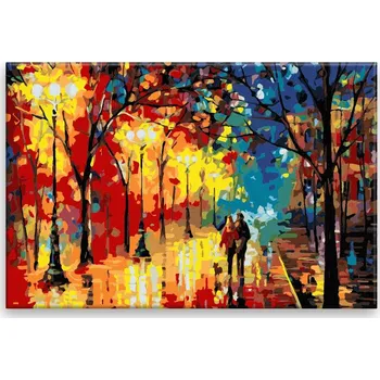 Dětské zboží Malování podle čísel - Na večerní procházce - 60x40 cm, bez dřevěného rámu - CZ výroba