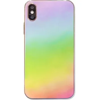 Pouzdro na mobilní telefon Transparentní zrcadlový kryt pro iPhone XS Max - duhový