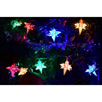 Vánoční světelný řetěz Nexos Trading D33456 řetěz hvězdy 40 LED multicolor