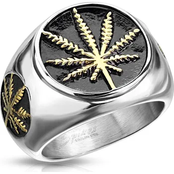 Prsten Šperky4U Pánský ocelový prsten list - velikost 65 - OPR01451-65