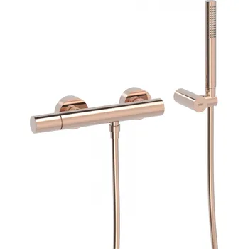 Tres STUDY COLORS Sprchová baterie s nastavitelným držákem, flexi hadice, růžové zlato, 26116701OP