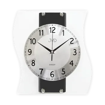 Hodiny JVD Netikající tiché skleněné dřevěné nástěnné hodiny JVD NS21053.2 (skleněné tiché hodiny)