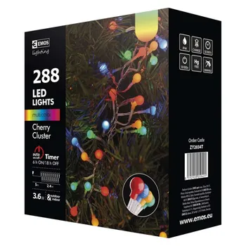 Vánoční osvětlení EMOS ZY2034T světelný řetěz ježek 288 LED multicolor