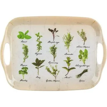 Banquet A13554 Podnos melaminový s uchy Herbs 36x25,5 cm
