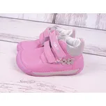 D.D.step Celoroční boty obuv D.D. step kožené BAREFOOT S070-520B růžové s kytičkami velikost: 20