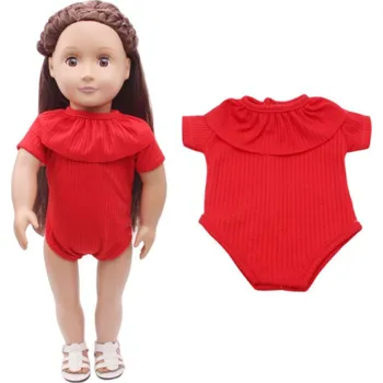Doplněk pro panenku Body s volánky pro American girl a Baby Born 43-45 cm Barvy: červená