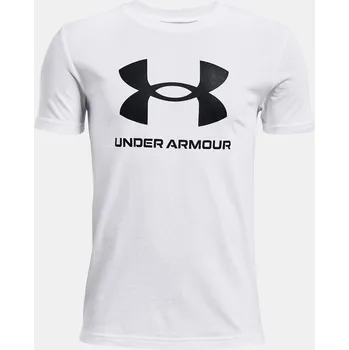 Chlapecké tričko Chlapecké tričko Under Armour UA Sportstyle Logo SS 1363282-100 Bílá YXS
