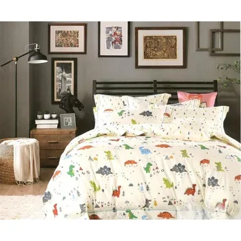 Povlečení Bavlissimo Dino krémové 100 x 140, 38 x 50 cm zipový uzávěr