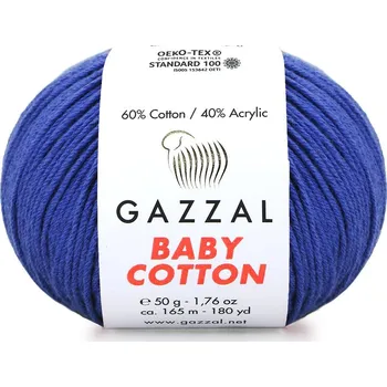 Příze Gazzal Příze Baby cotton 3421 královská modrá