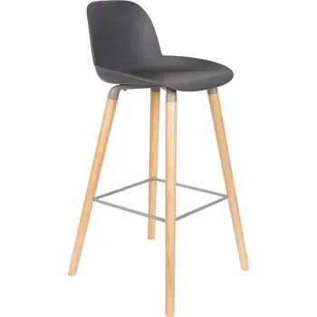 Barová židle Tmavě šedá plastová barová židle ZUIVER ALBERT KUIP 75 cm