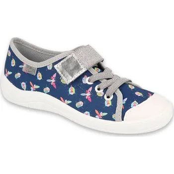 Dívčí tenisky Tenisky plátěnky kecky Befado 251Y177 modré s broučky velikost: 31