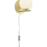 Trio Leuchten 202000108 PURE - Mosazné nástěnné svítidlo s kabelem do zásuvky 1 x E14 (Moderní lampička na zeď v mosazné barvě)