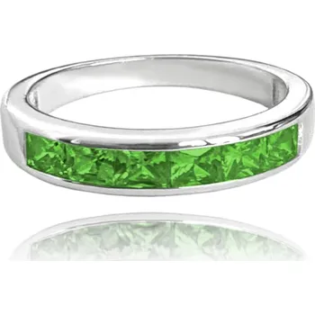 Prsten Stříbrný prsten s velkými zelenými zirkony